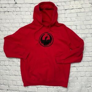 Vintage Y2K Dragon Alliance Red Hoodie Sweatshirt Size Large Surf Skate Skating
